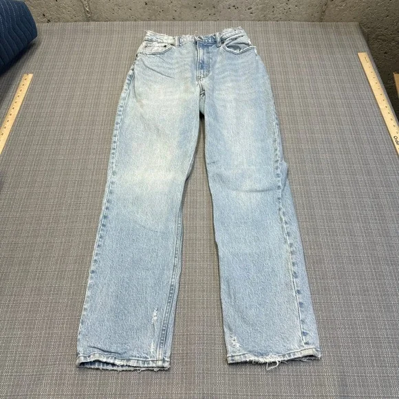 Abercrombie Fitch Curve Love 90s Straight Ultra High Rise Jeans 27 / 4 Distress - Picture 1 of 10